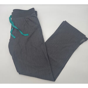 Women's FIGS Technical Gray Teal Scrub Pants Size S